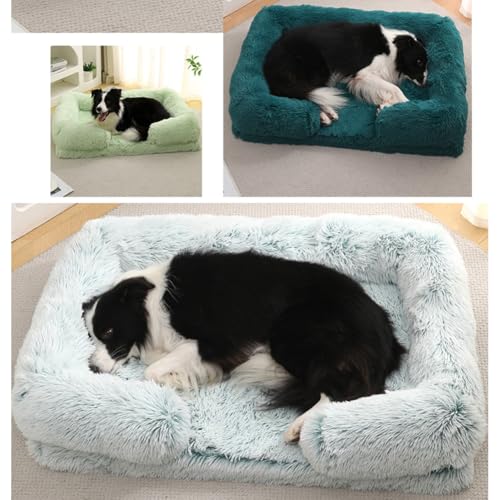 Fluffy Wolke Orthopädisches Hundebett, Hundekissen, für mittelgroße Hunde 2.5-40KG, wasserdichte Innenschicht, erhöhte Ränder, Abnehmbarer, waschbarer Bezug, rutschfest,Weinrot,S 40*35 CM(