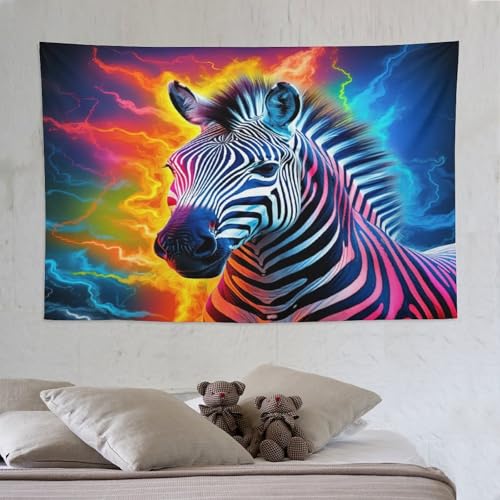 Tapisserie murale zèbre 150×230cm grand format en tissu léger pour suspendre