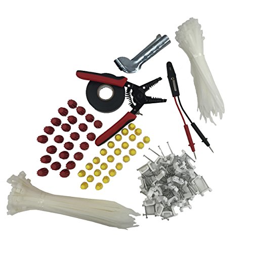 Gardner Bender EVK-003 Assorted Electrical Project Kit includes Tools, Tester, Twist-on Wire Connectors, Cable Ties, Staples and Tape in Reusable Canister