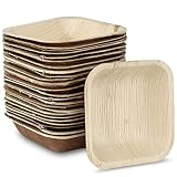 brheez Bamboo Bowls Made From Palm Leaf - 25 Party Bowls (4 Inch) Eco Friendly Compostable & Biodegr