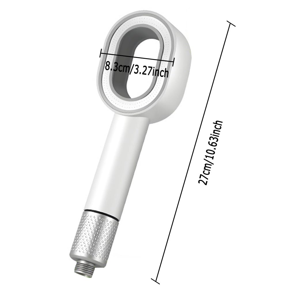 1 cabezal de ducha filtrado, alcachofa de ducha portátil con filtro, cabezal de ducha de alta presión para agua dura, elimina el cloro y la purificación del agua, accesorios de baño (blanco)