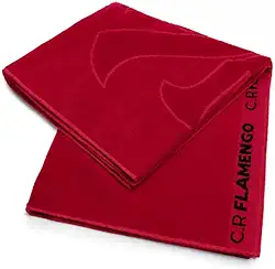 Toalha de Banho Flamengo Oficial, Jacquard com Escudo, Vermelha
