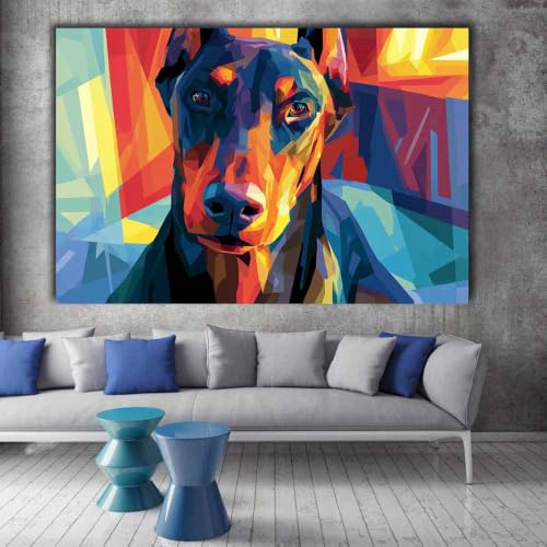 Impression murale chiot affiche abstraite multicolore 40x60