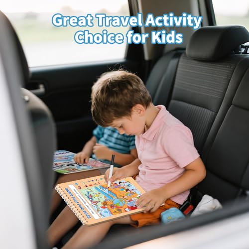 2 pack reusable activity game for kids ages 4-8 8-12travel games include 56 different game1-2 playerstoy amp learning tool for road trip airplane activity