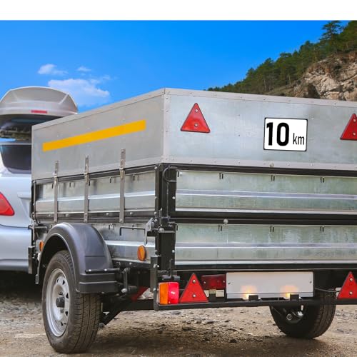 km Tafel Bauartengeschwindigkeit magnetisch | kmh Tafel für Traktor Anhänger oder Oldtimer (10km)