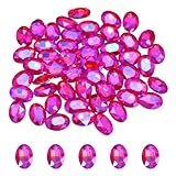sourcing map 100 diamantes de imitación ovalados puntiagudos, 10 x 14 mm, gemas de cristal facetado ovaladas puntiagudas para hacer joyas, manualidades, zapatos, cristal, color rojo brillante