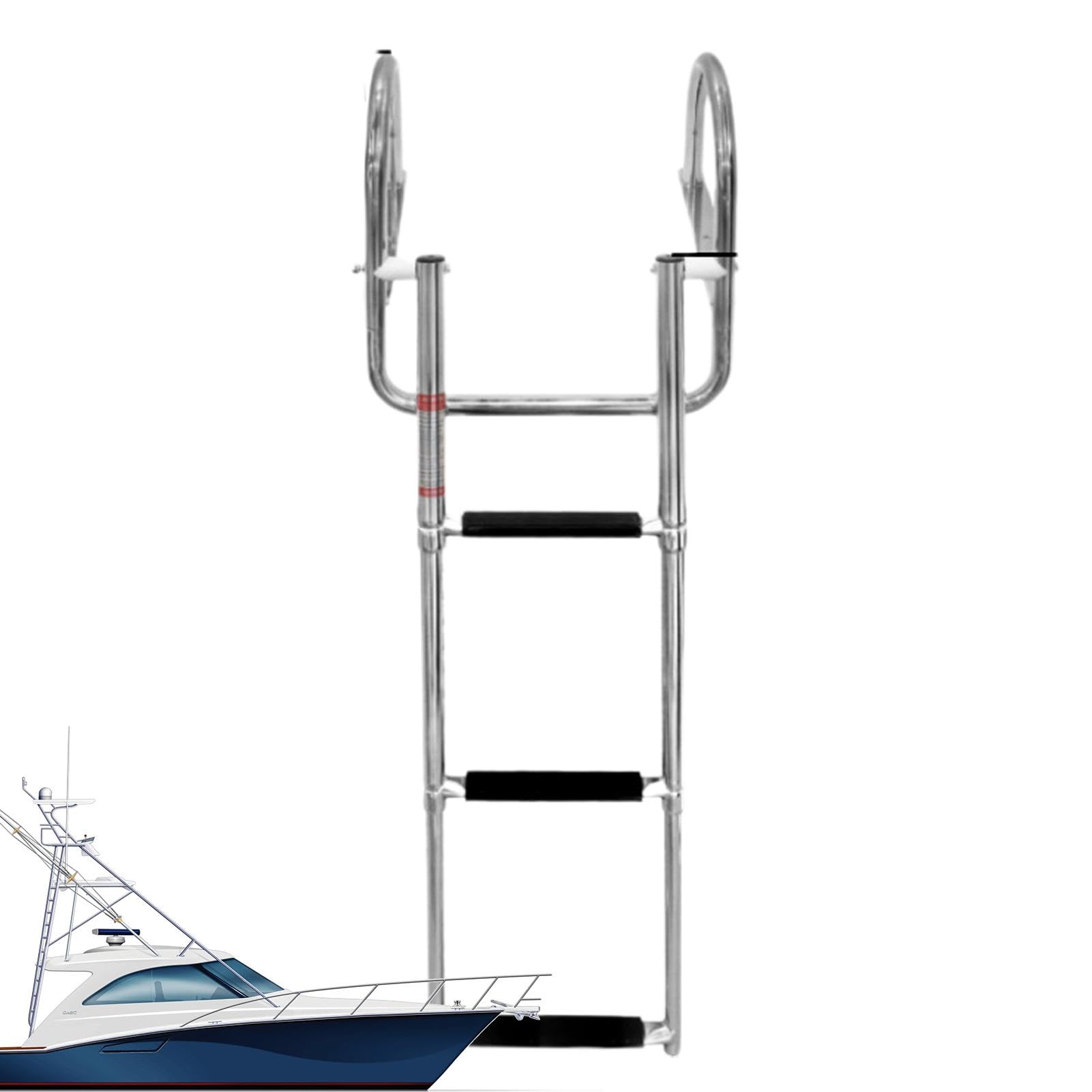 per barca telescopica, per pontone - Scaletta da bagno con | corrimano a pedale | Scaletta per ringhiera a mano con pedale per ponte da nuoto per carichi pesanti, per marine