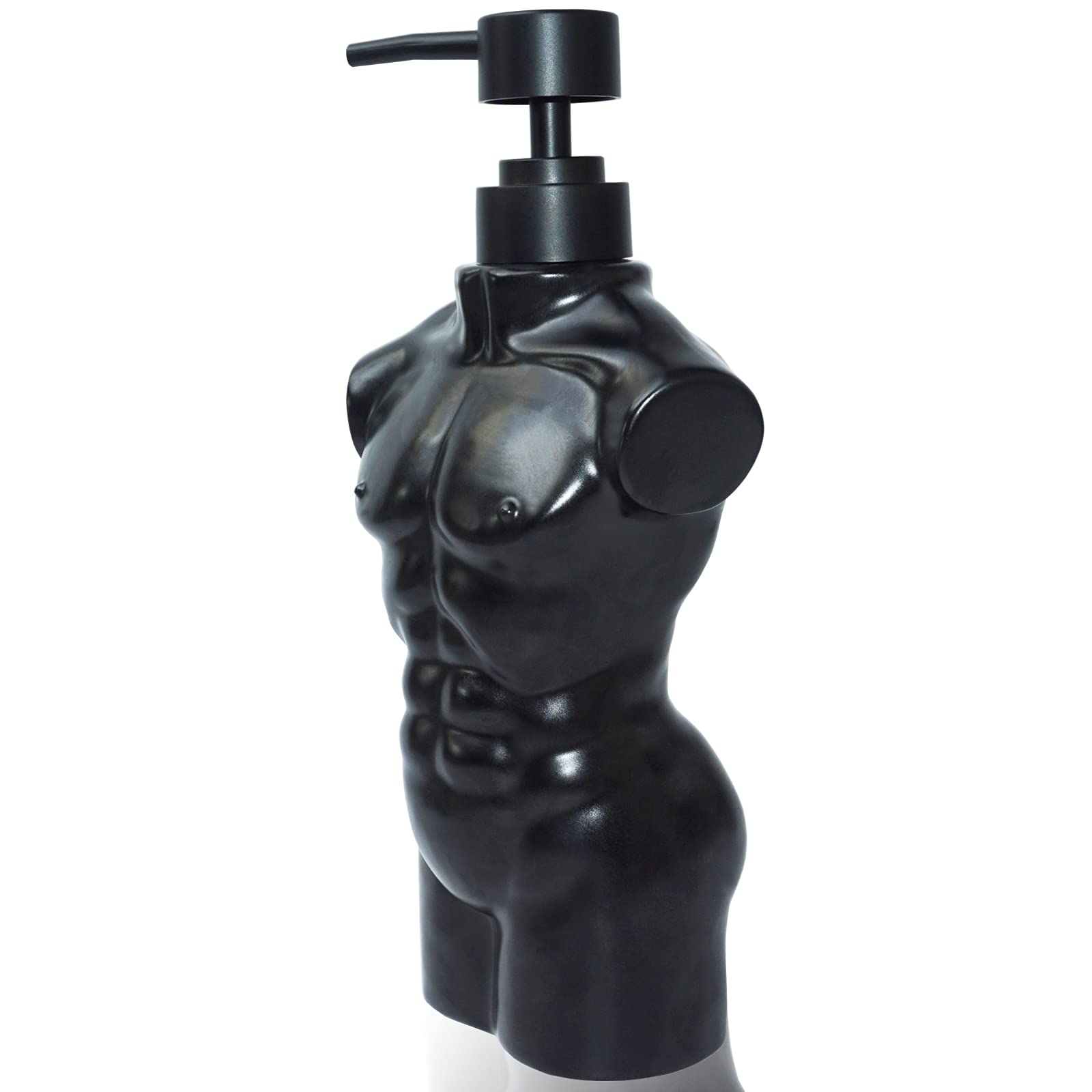 Ceramic Boy Soap Dispenser,Lotion and soap Dispenser Set Refillable Liquid Hand Soap Dispenser for Bathroom Kitchen (Black)