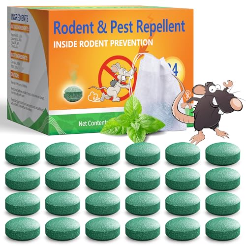 Mouse Rodent Repellent, 24 Pack Peppermint Oil to Repel Mice and Rats– Keeps Rodent Pests Away...