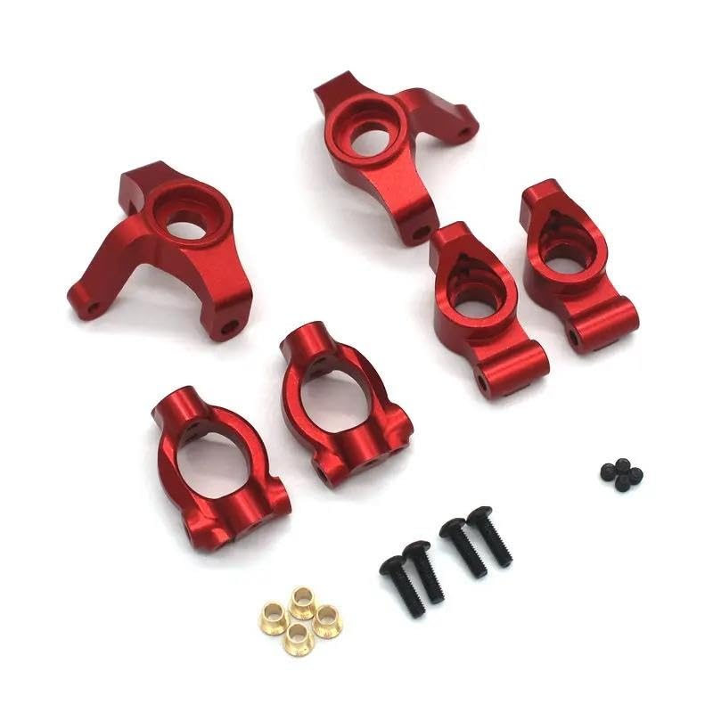 Akcesoria metalowe HNR H9804 do RC 1/10 H9804SR H9804-M3, Wahacz wahadłowy, kubek kierowniczy, siedzenie C, części tylnego koła (czerwony-04)