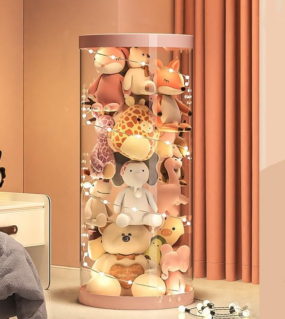 Amazon.co.jp: ぬいぐるみ収納 透明円柱のぬいぐるみ収納ケース