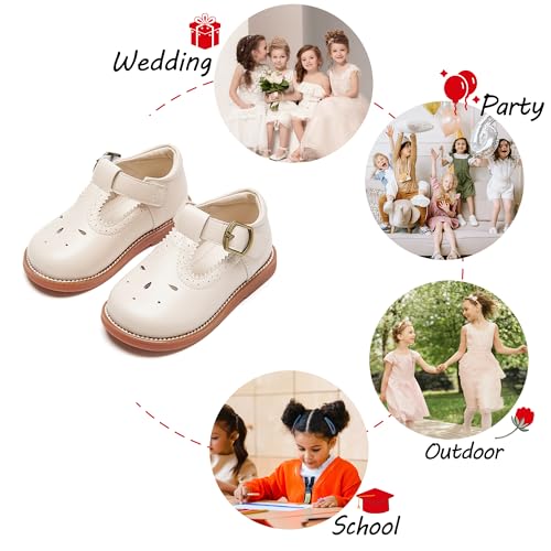Image of PHIRAMIN Toddler Girl Mary Jane Dress Shoes-Little Girl School Uniform Shoes for Wedding Party
