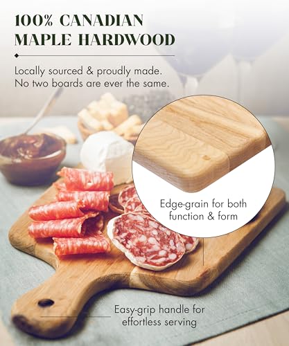 Tabla de cortar rectangular de madera de arce con mango miniatura 2