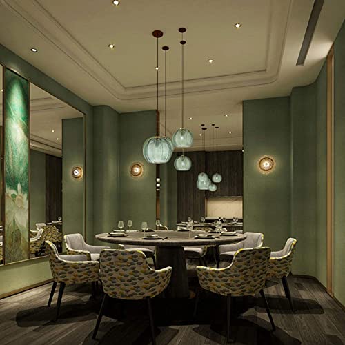 Suspension en verre feuille verte au design géométrique simple moderne - 3