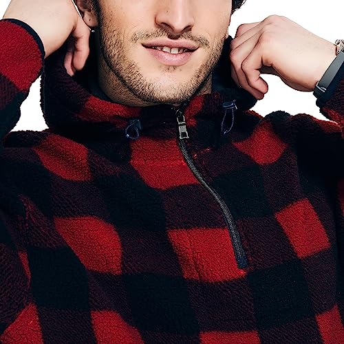 Nautica Men's Printed Faux Shearling Quarter-Zip Hoodie3