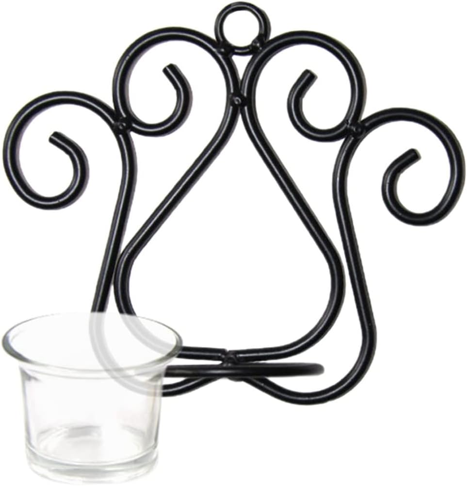 LIFKOME European Candlestick Holder Wall-Mounted Metal Candle Sconce for Home Decor Geometric Design Material for Living Room and Bedroom Decoration