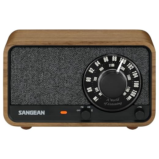 SANGEAN WR-8 – Tragbares Vintage Radio mit Bluetooth Lautsprecher, FM-Empfang, integriertem Akku, Echtholz-Gehäuse, Vintage Walnut