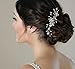 SWEETV Grzebień do włosów na wesele, kolor srebrny – perłowy kwiat panny młodej, klips do włosów dla panny młodej, kobiet