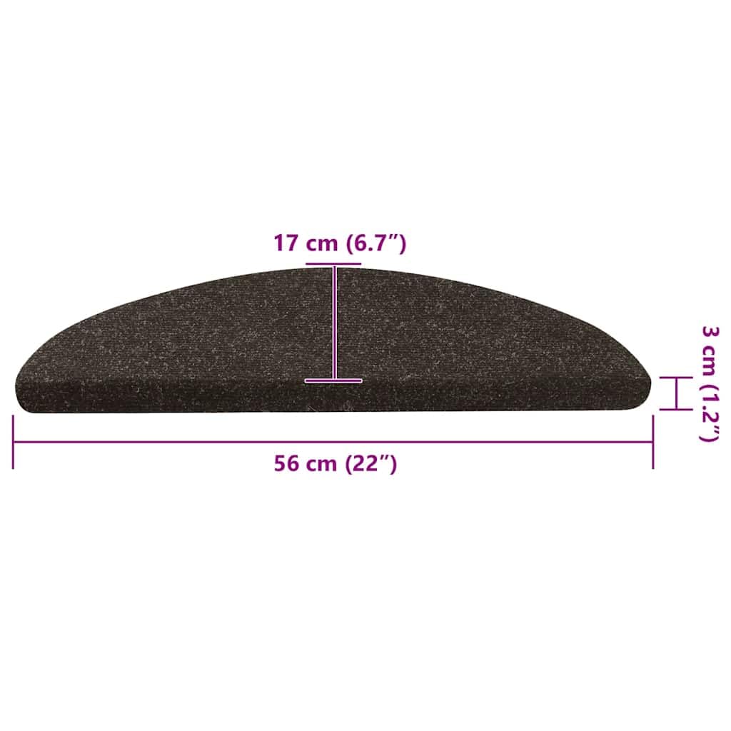 vidaXL Tappeti Autoadesivi per Scale 15 pz 56x17x3 cm Antracite