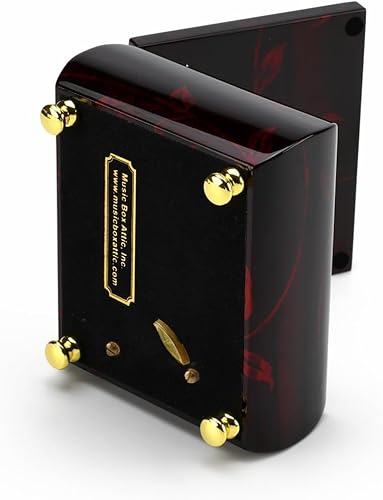 Miniatura 5 de Impresionante joyero musical biselado color burdeos con motivo floral artístico, muchas canciones para elegir, Madera