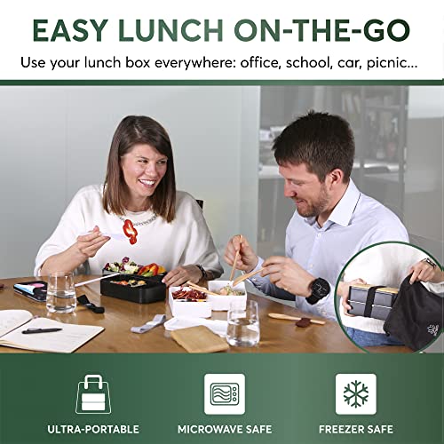 Umami Bento Box Adult Lunch Box with Utensils, 1200 ml Large, All-in-One Meal Prep Compartment Lunch Box Containers for Men/Women, Cute Leak Proof Bento Box, Lunch Organizer - Image 3