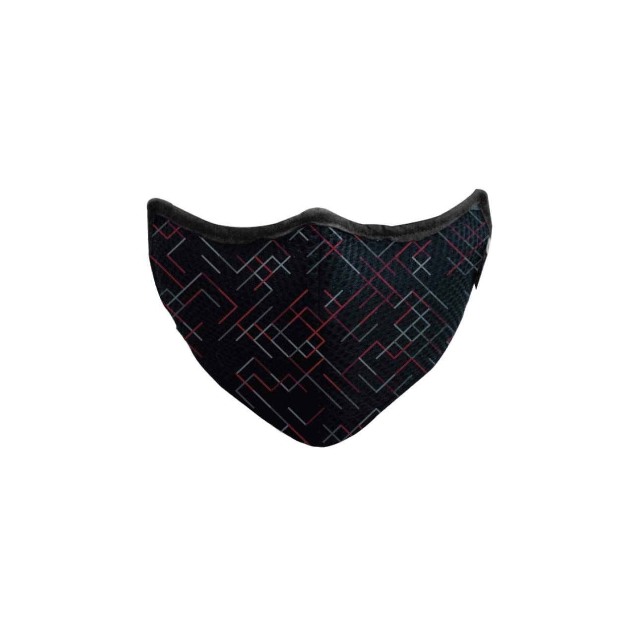 The Legend BA-SIX 6 Layer Filtration Washable L-99 Mask with Antibacterial Mask Storage Pouch (BLACK ABSTRACT)