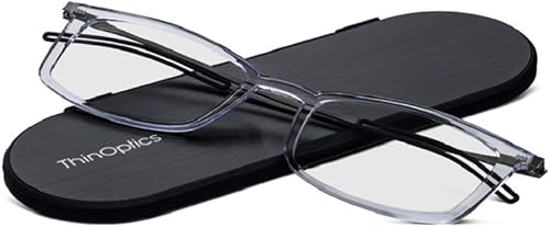 Miniatura 3 de ThinOptics Frontpage Brooklyn - Gafas de lectura + estuche de aluminio Milano, 2 x Funda regular/rectángulo transparente,Funda regular/rectángulo