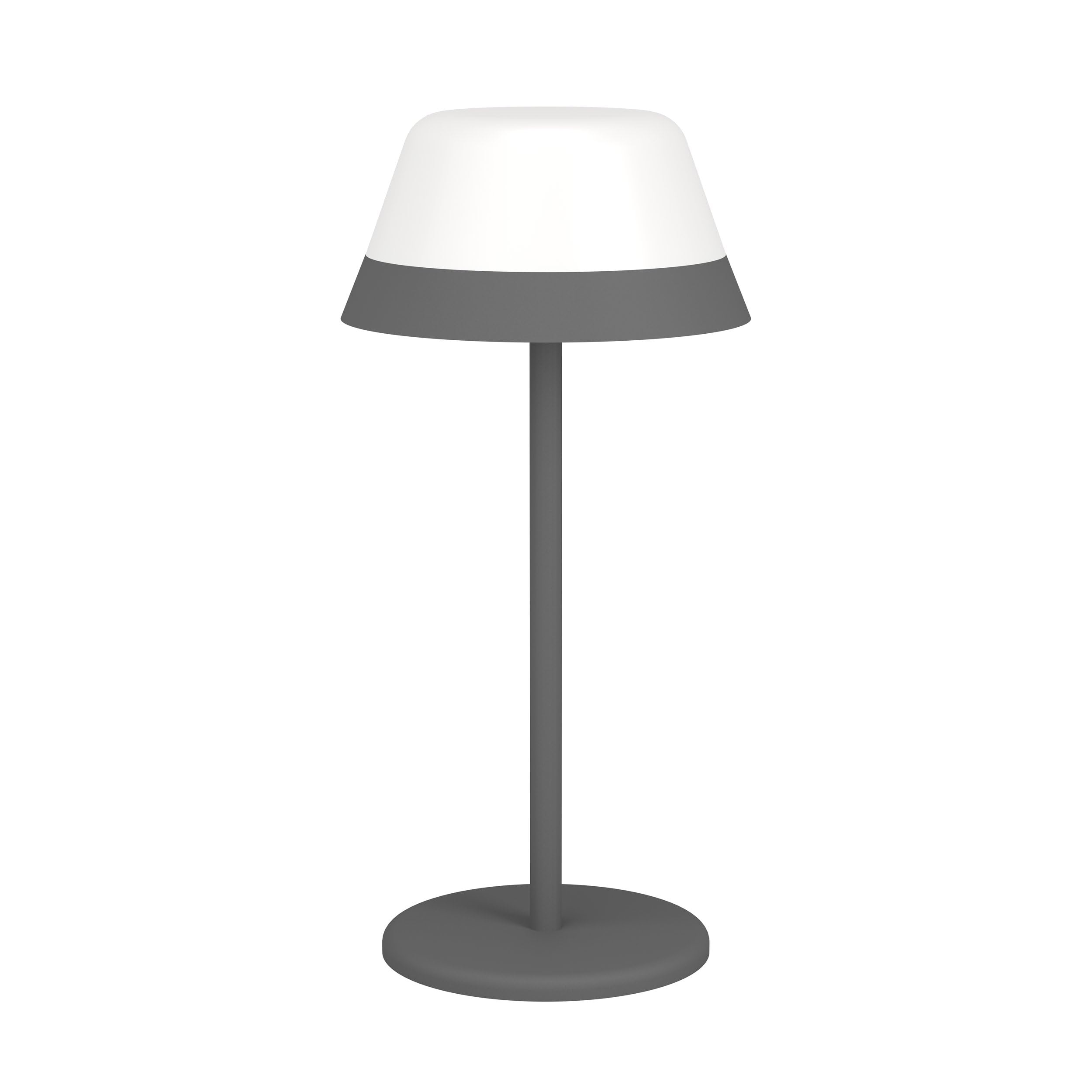 Eglo Meggiano lampada da tavolo a LED per esterni, lampada | da campeggio, dimmerabile, con paralume a sospensione, attacco USB, plastica bianca e grigia, luce bianca calda, RGB, IP54
