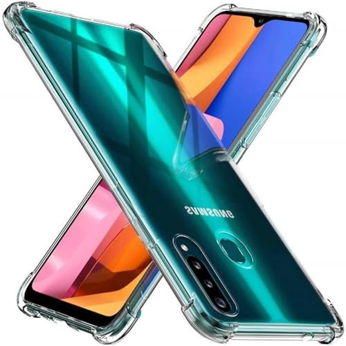 Image of BOXXO Flexible Back Cover for Samsung Galaxy A20s | Back Cover Transparent Clear Shockproof Case Four Corner Protection | Slim Protective Mobile Phone Cover for Samsung Galaxy A20s