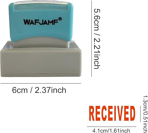 Miniatura 2 de WAFJAMF Sellos recibidos  Sello de goma autoentintado recibido sello de mensaje de tinta roja  grande