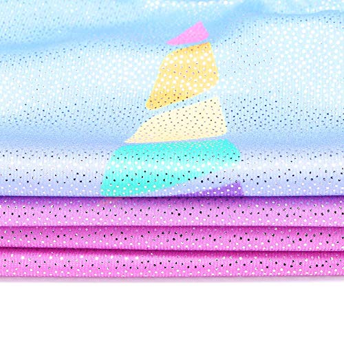 Xiaofeiguo Leotard For Girls Gymnastics Sparkle Blue Purple Unitards Ballet Dancing Biketards Rainbow Clouds 7-8 Years #TOP2