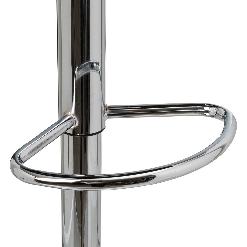 Taburete alto de cocina regulable en altura negro con respaldo alto | Asiento cuadrado y respaldo alto acolchados y tapizados en polipiel. Altura ajustable de 72 a 92 cm. Resiste hasta 120 kg