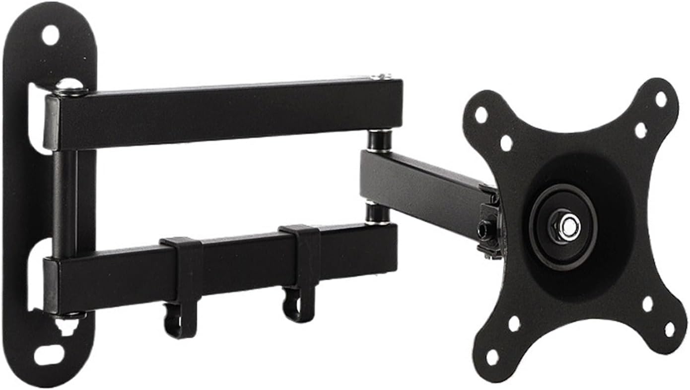 Adjustable TV Wall Mount Bracket for 17-32 Inch TVs, 20KG Load Capacity, 360° Rotation, Space-Saving Monitor Arm,Black