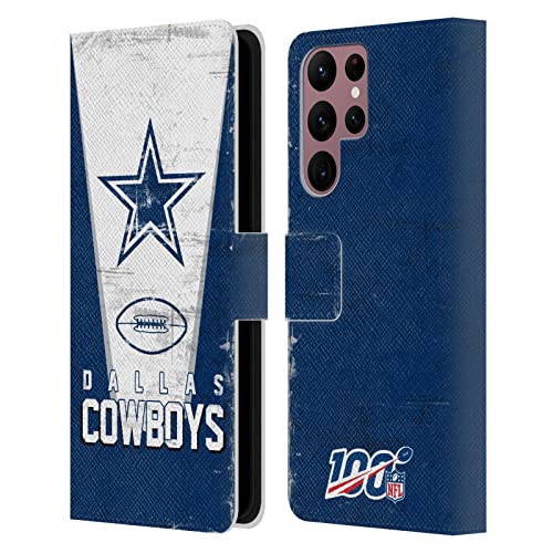 Head Case Designs Officially Licensed NFL Banner Dallas Cowboys Logo Art Leather Wallet Case Compatible With Samsung Galaxy S22 Ultra 5G