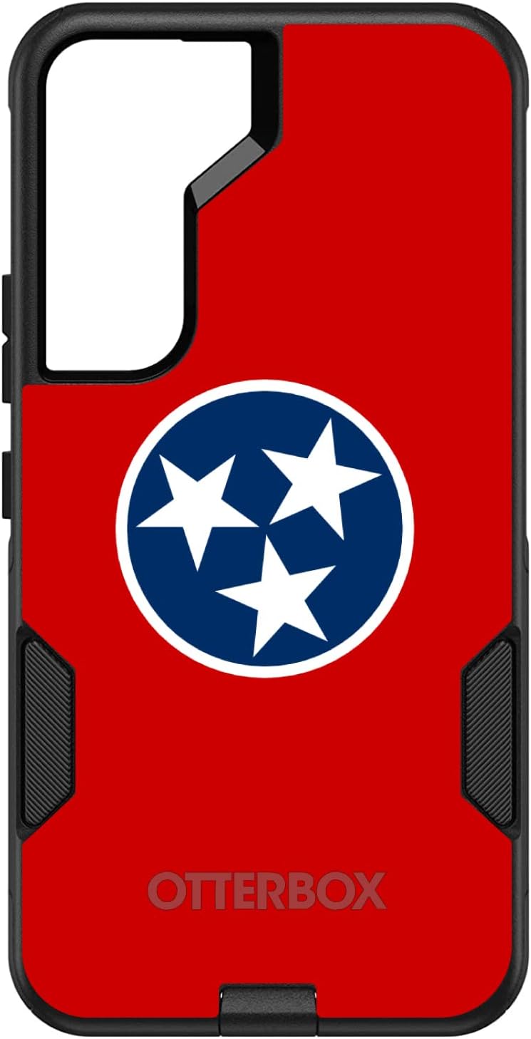 DistinctInk Case for Galaxy S22 (6.1" Screen) - Custom Black Replacement for OtterBox Commuter - Tennessee State Flag - US State Flag