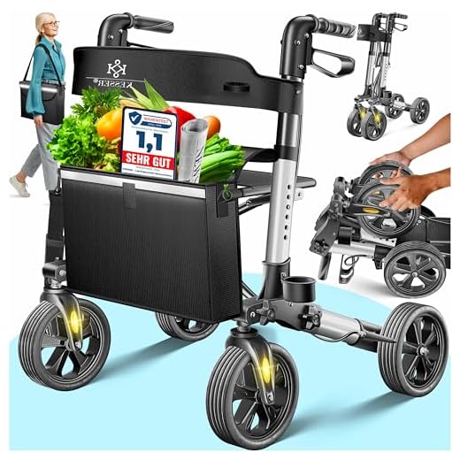 Balinco Aufblasbare Gehhilfe + Aufblasbarer Spazierstock / Gehstock - das perfekte Set für Ihr Kostüm als Oma oder Opa zum Karneval / Fasching oder als Gag zum Geburtstag 9 KESSER Rollator Aluminium Set, Leichtgewicht-Reiserollator mit Vollausstattung, 3-fach faltbar für Kofferraum klappbar Reise und Flug, Höhe verstellbar, Gurt, Stockhalter Gehwagen Laufhilfe Gehhilfe