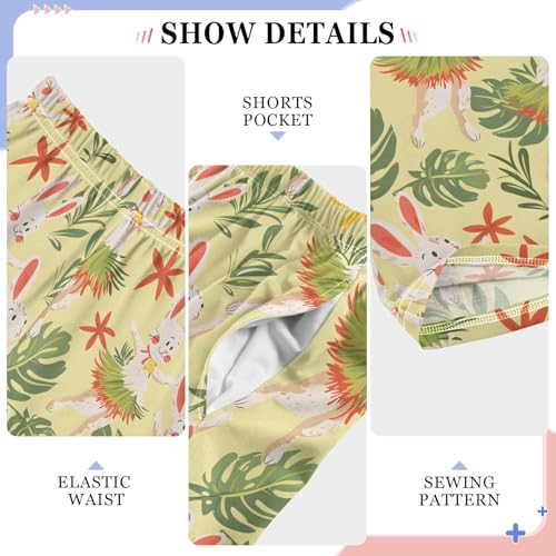 Rabbit Dancing Grass Skirt Long Pajama Pants Bottoms Soft Sleepwear with Pockets4