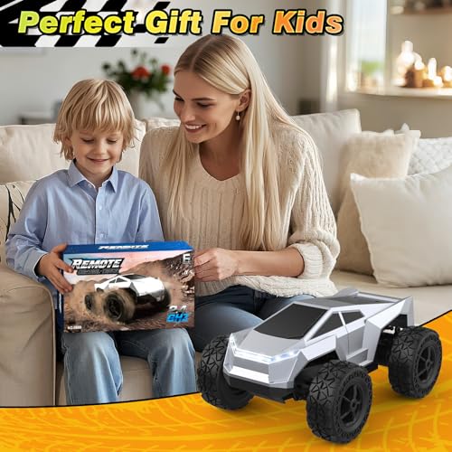 1:18 Scale Remote Control Car Truck, 2.4GHz All-Terrain RC Car Toy with LED Lights, Boy Toys Monster RC Trucks Birthday Gifts for 4 5 6 7 8 9 10 Year Old Boys Age 4-6 6-8 8-12 - Image 7