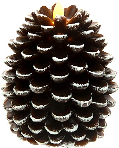 Pavilion Gift Company 99952 Brown 5 Inch Pinecone Led-Lit Battery Operated Realistic Flame Candle Made From Real Wax cover