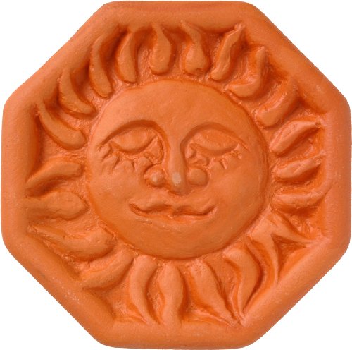 JBK Pottery Ceramic Clay Diffuser – Passive Aromatherapy Oil Diffuser for Essential Oils, Great Home Decor, Car & Office Desk, Outdoor Patio Scent Warmer, Travel Size Gift, Small Mini Terracotta (Sun)