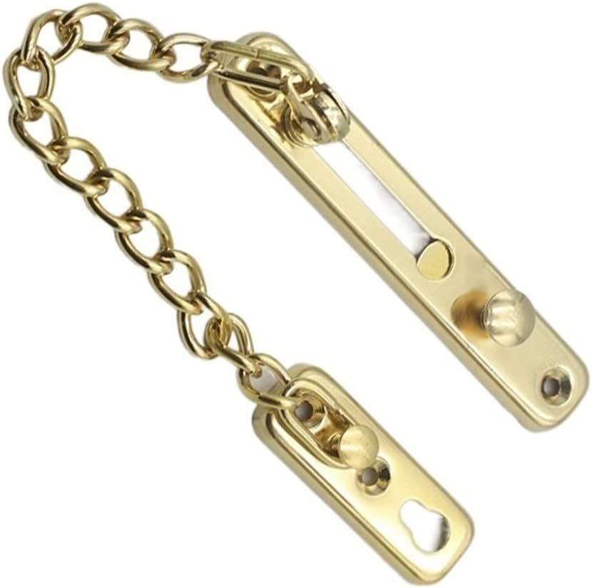 Chain Lock Door Lock Stainless Steel Safety Chain Guard with Spring Anti-Theft Pressure Lock Heavy Polished Door Latch with Screw