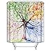 Produktbild ZSZT Duschvorhang 180x200 cm Anti schimmel, 3D-Druck Water-Tinte Bunten Baum, Polyester Gewebe duschvorhang
