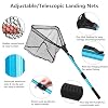 SAN LIKE Fishing Net Fish Landing Net Collapsible Fish Net with Anti-Slip Telescoping Rubber Pole Handle for Kids Adults in Saltwater Freshwater Multi-Size Extending to 37/42/43/51/69/71/89/98inch