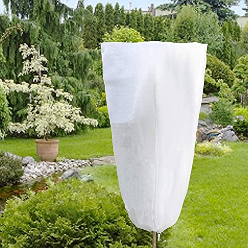 Konigeehre Upgraded Version 5 Packs Plant Freeze Protection Covers 32 X 47 Inch Winter Shrub Cover Tree Frost Blanket With Drawstring For Winter Frost Protection Sun Protection #TOP4