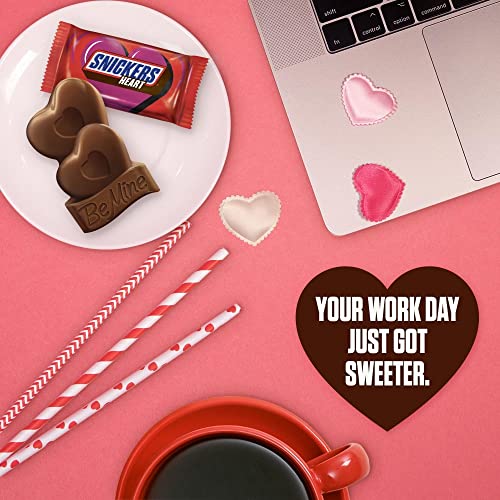 Snickers Valentine's Singles Size Chocolate Heart Candy Bars 1.1-Ounce Bar 24-Count Box #TOP5