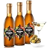 Gourmanity Olive Juice for Dirty Martinis,12oz Bottle (Pack of 3) Premium Olive Brine an Ideal Martini Mix, Classic Cocktail Enhancer, Addition to Your Home Bar