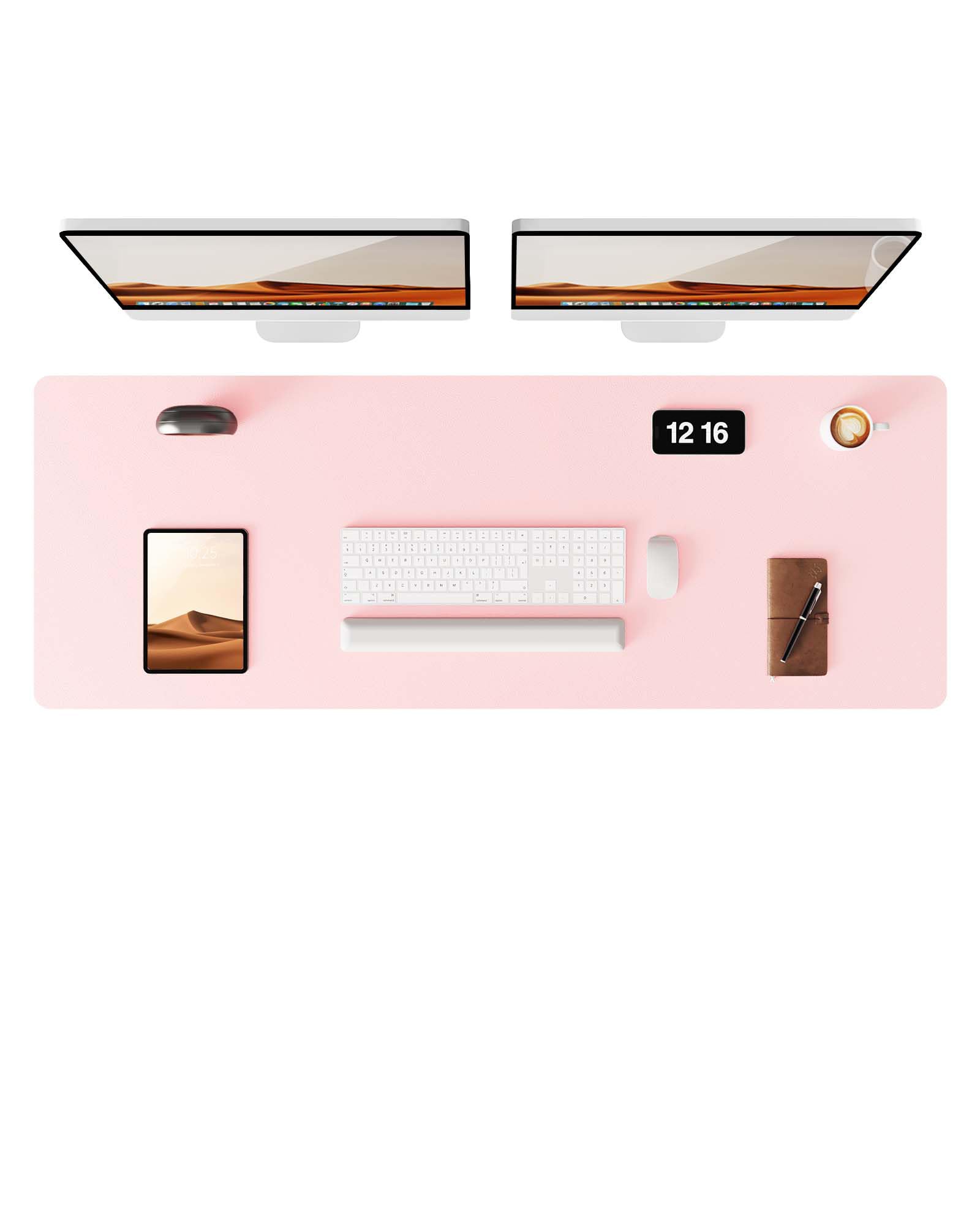 YSAGi Leather Desk Pad Protector, Office Desk Mat, Large Mouse Pad, Non-Slip PU Leather Desk Blotter, Laptop Desk Pad, Waterproof Desk Writing Pad for Office and Home (Light Pink, 47" x 17")