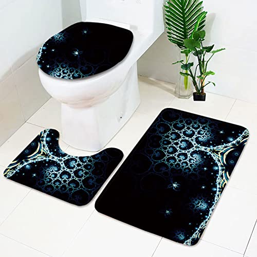 Badematten Set 3 teilig,Toilettenmatte Set,3er Badgarnitur Badezimmer Matte Set Dusch Bade Matte Vorleger Teppich 3D…