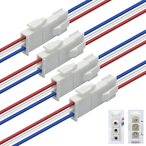 4 Pairs 3-Pin Servo Extension Cables FL4.14mm, Male to Female, 3 Circuit Wire Connector, Cord Wire Cable Suitable for car Truck, Boat and Other, 20cm...