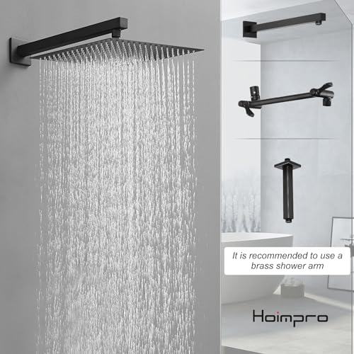 Hoimpro H_FSH_00002_01_BL_SQUARE 12 Inch Square Rain Shower Head, Large Waterfall Rainfall Showerhead thumb #8